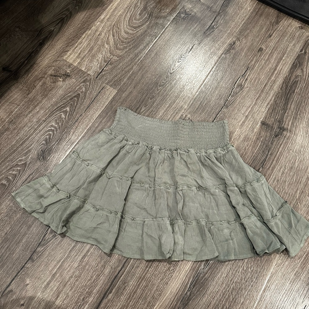 Pink Lily Smocked Sage Green Skort